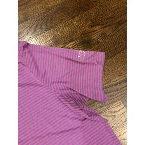 RLX Ralph‎ Lauren Stripes Golf Polo Shirt Men Large Pink Blue - Picture 3 of 7